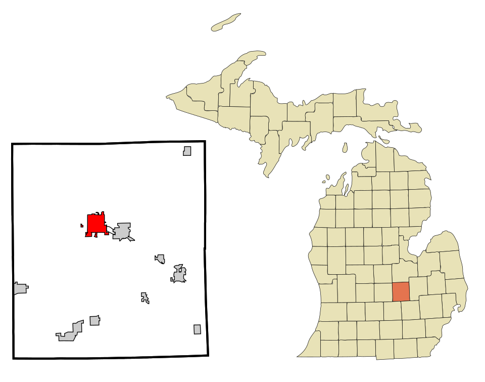 Locator map of Owosso