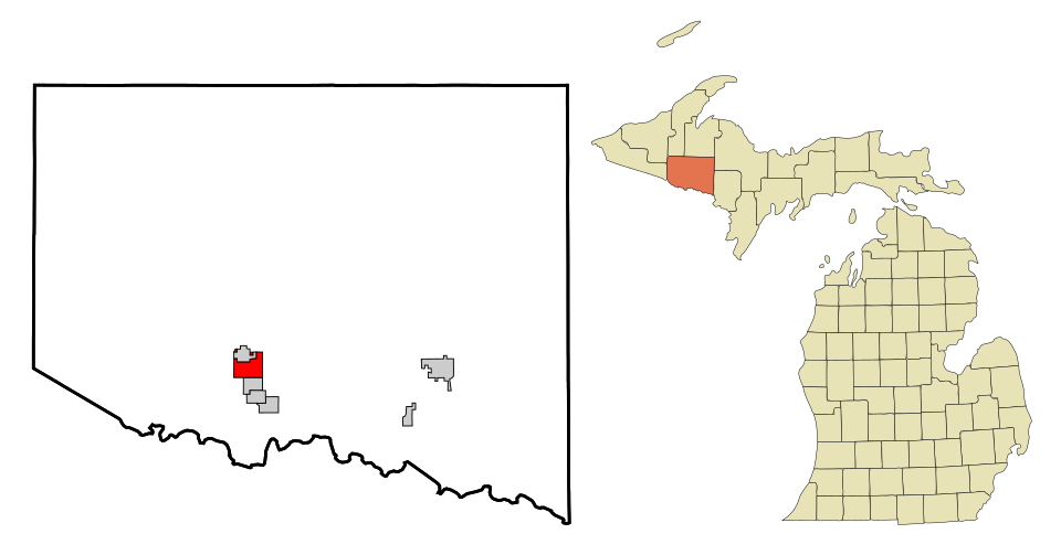 Locator map of Iron River
