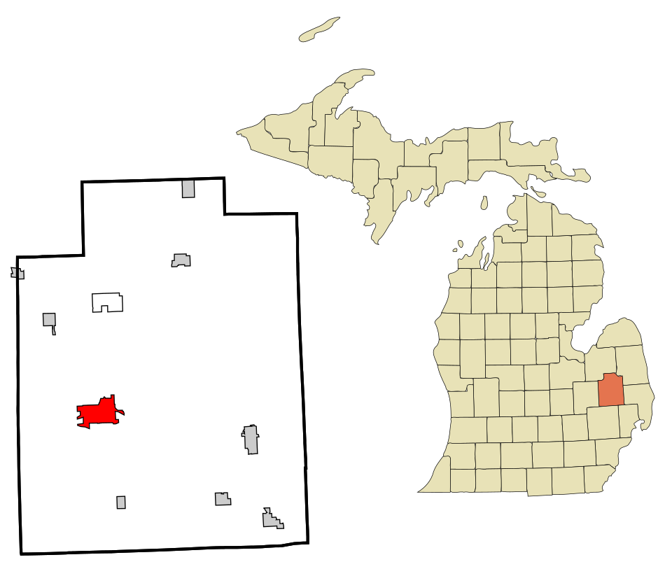 Locator map of Lapeer