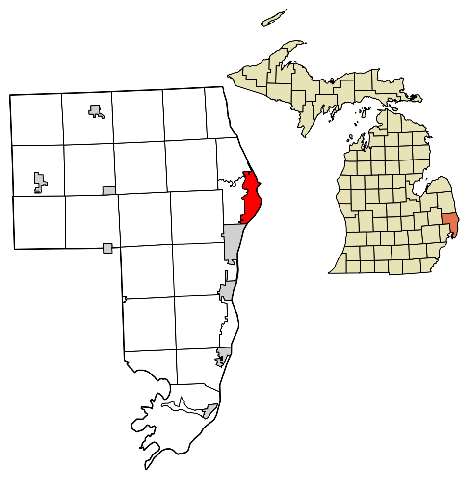 Locator map of Port Huron