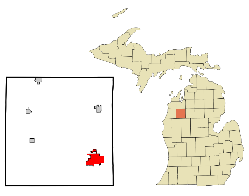 Locator map of Cadillac