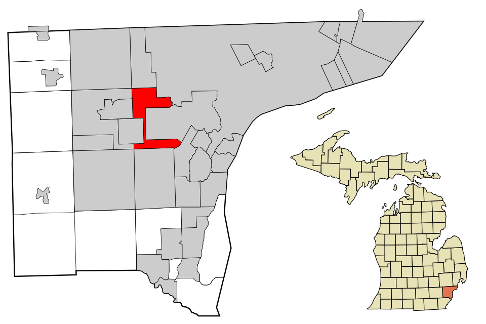 Locator map of Dearborn Heights