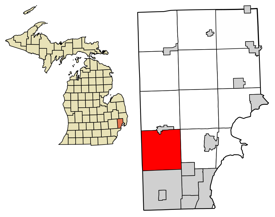 Locator map of Sterling Heights