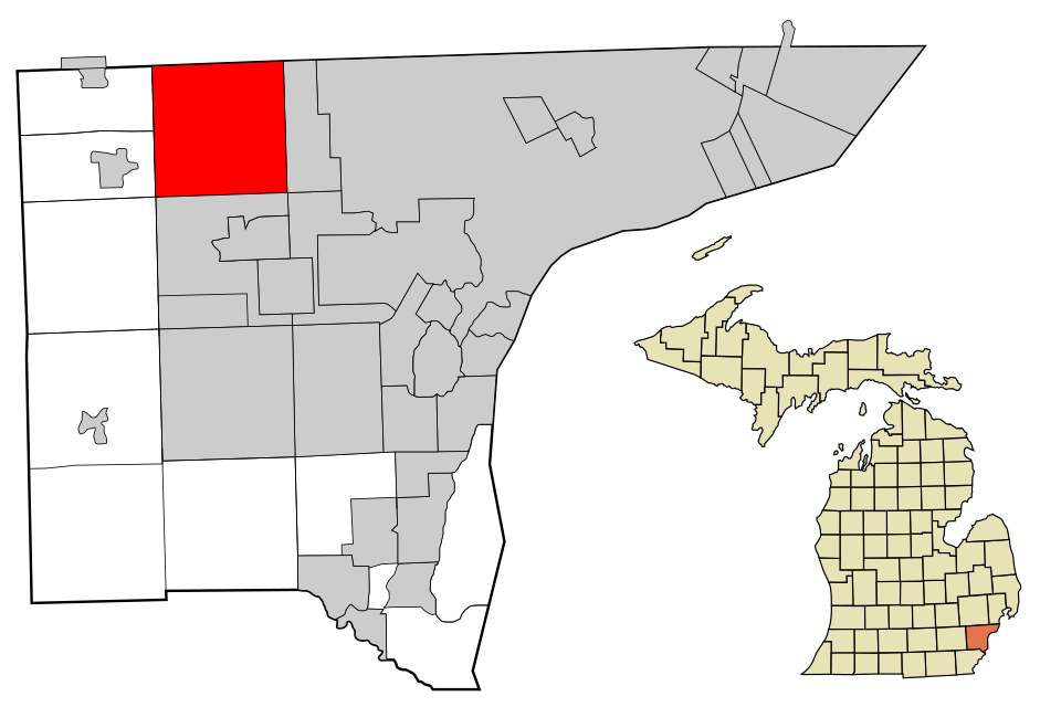 Locator map of Livonia