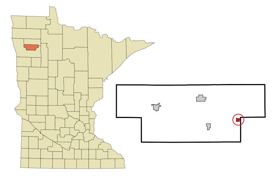 Locator map of Oklee