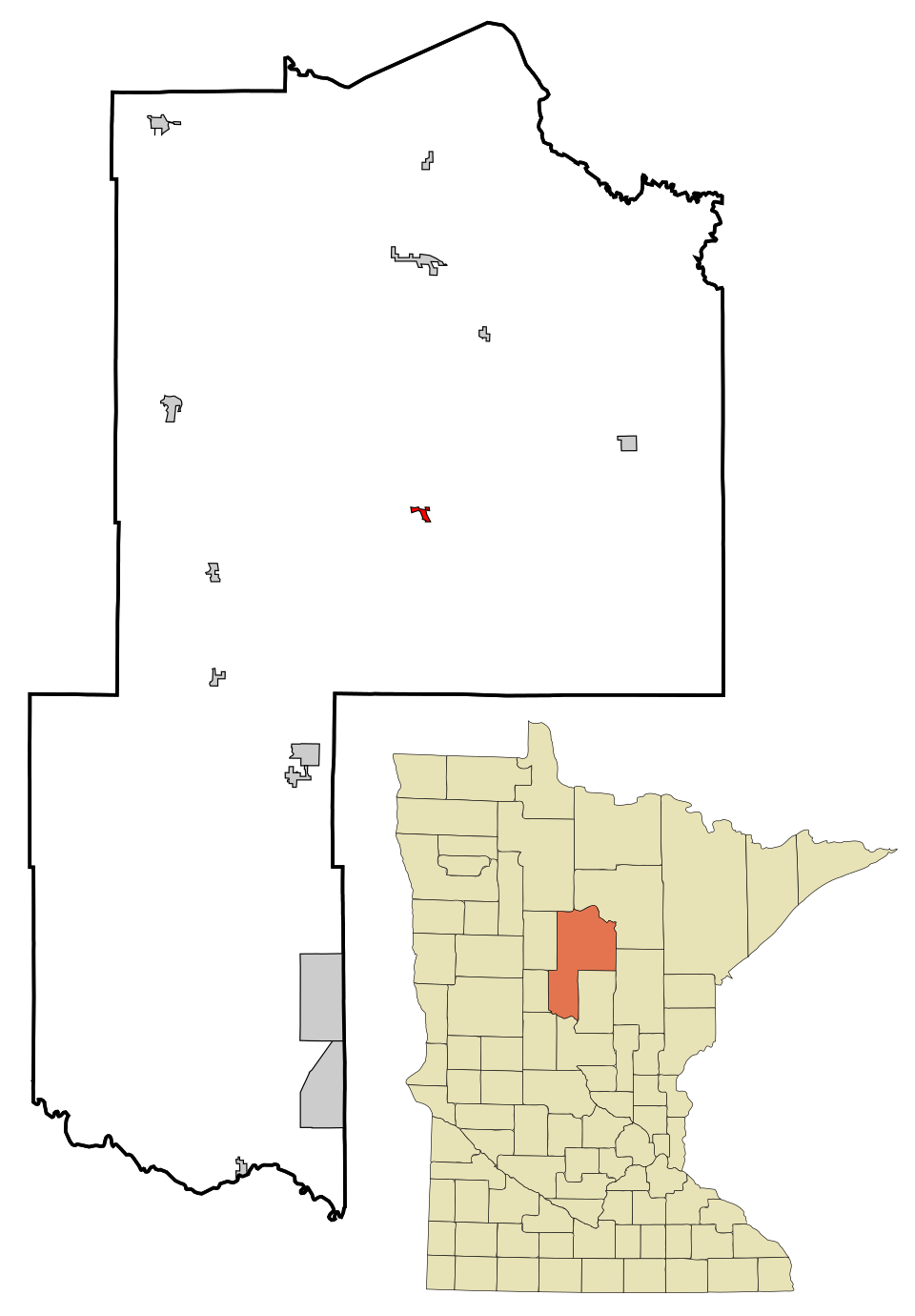Locator map of Longville