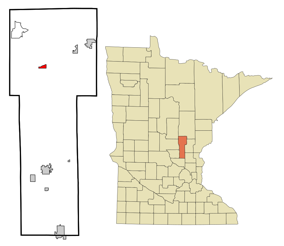 Locator map of Onamia