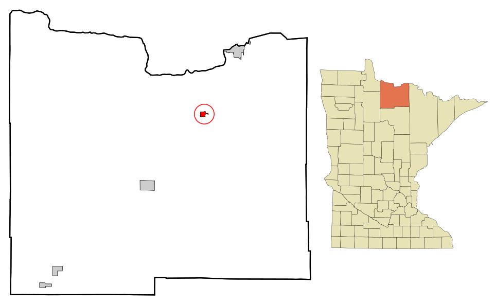 Locator map of Littlefork