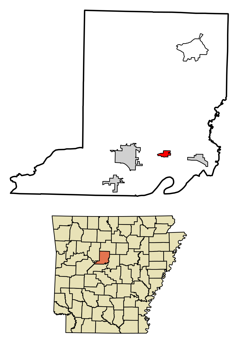 Locator map of Plumerville