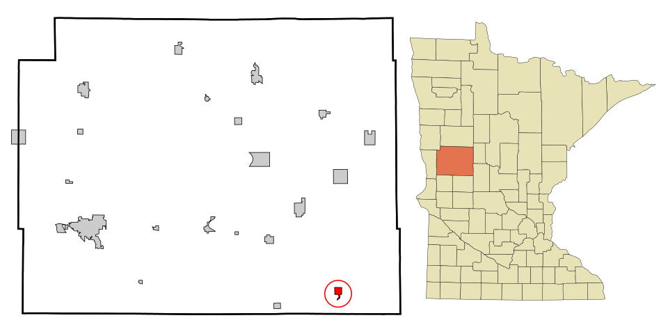 Locator map of Parkers Prairie