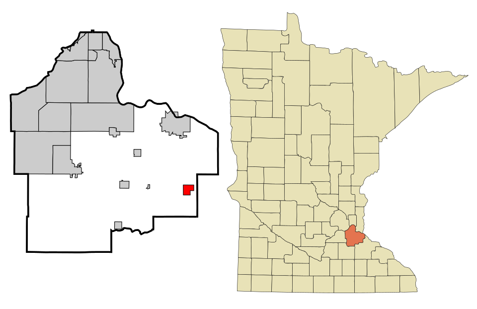 Locator map of Miesville