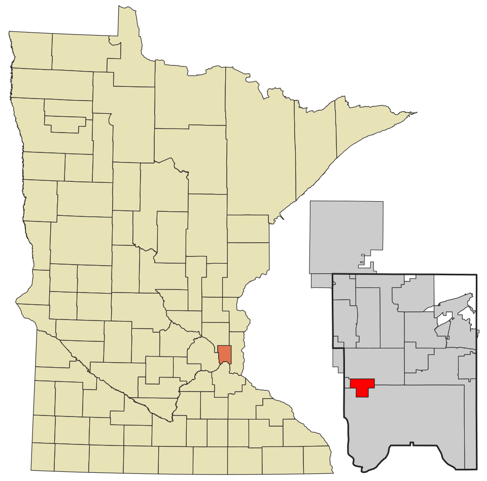 Locator map of Falcon Heights