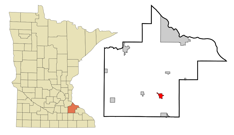 Locator map of Zumbrota