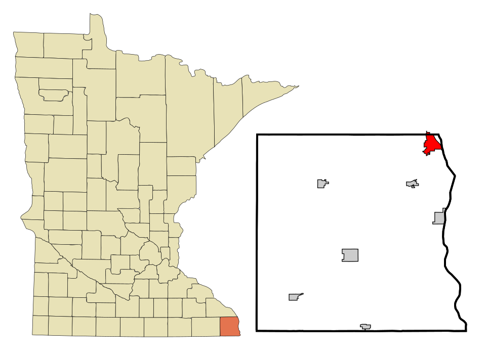 Locator map of La Crescent