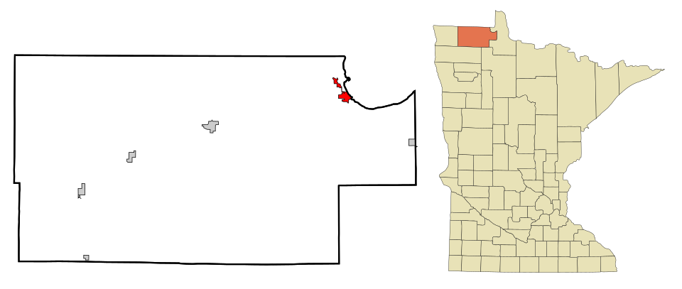 Locator map of Warroad