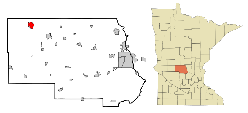 Locator map of Sauk Centre