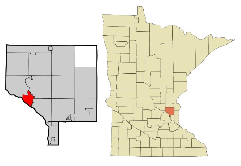 Locator map of Anoka