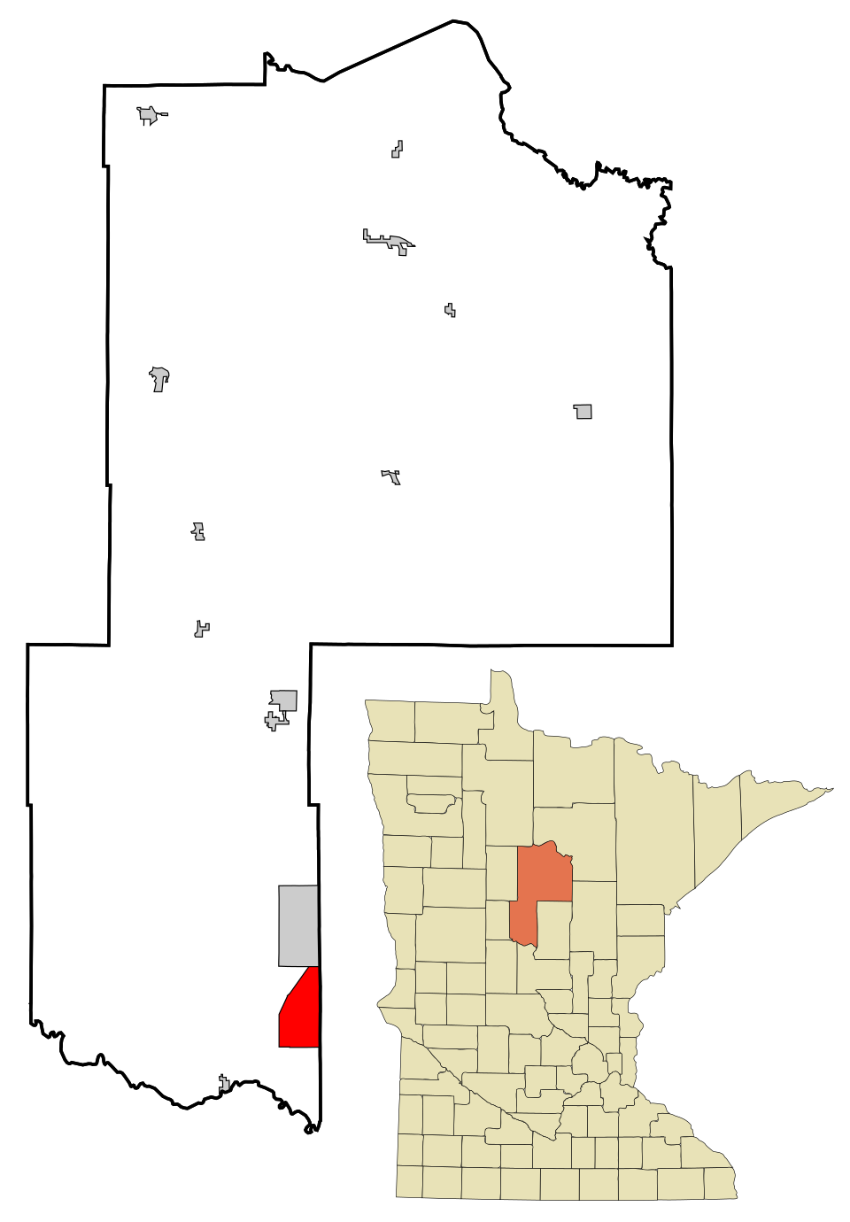 Locator map of East Gull Lake