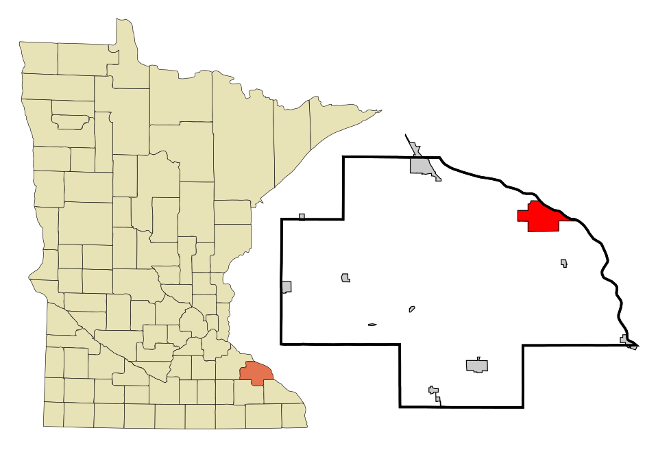Locator map of Wabasha