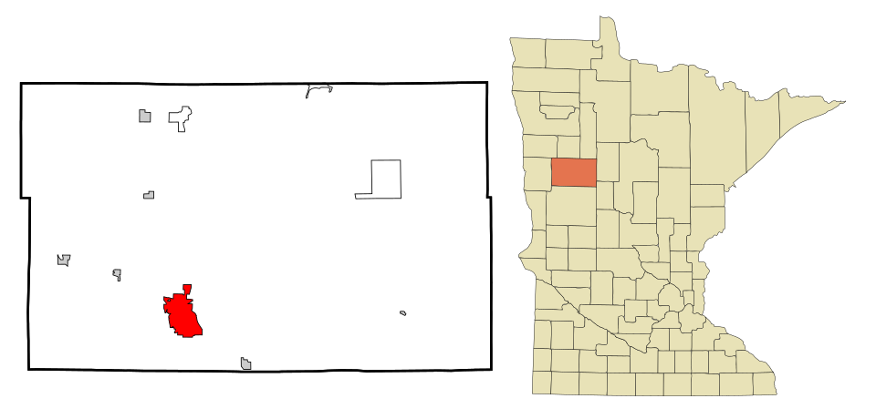 Locator map of Detroit Lakes