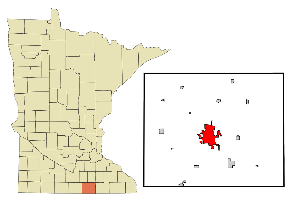 Locator map of Albert Lea