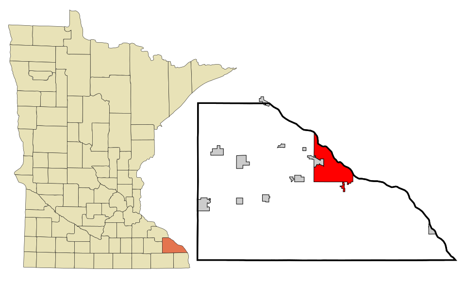 Locator map of Winona