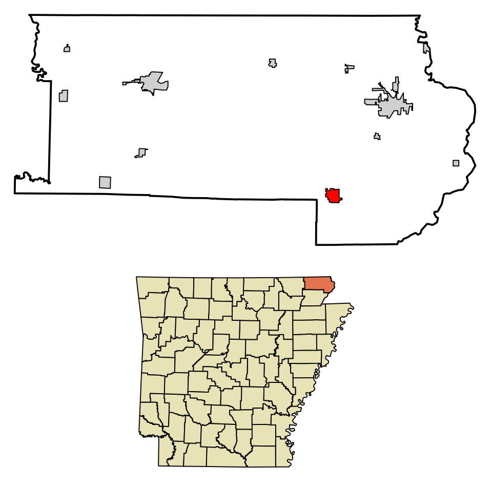 Locator map of Rector