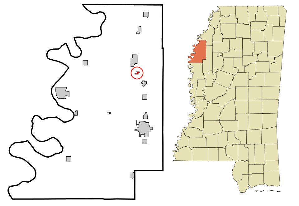 Locator map of Winstonville