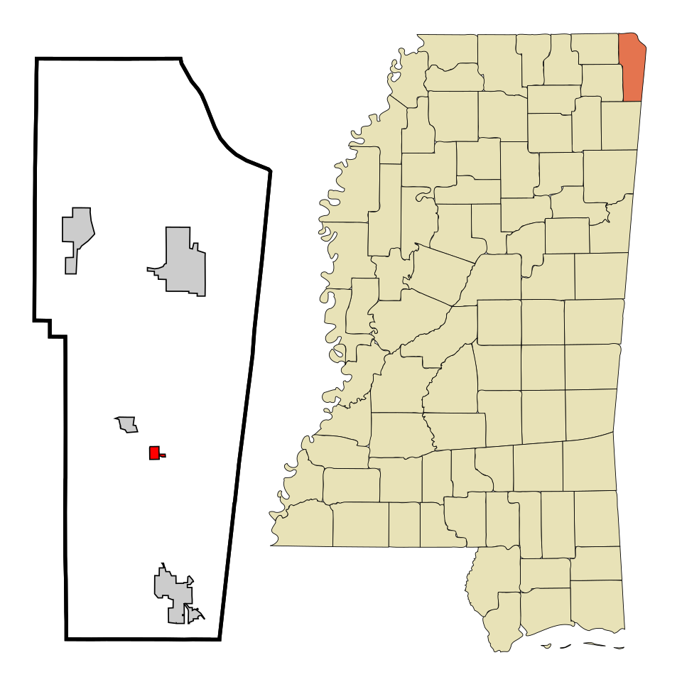 Locator map of Tishomingo