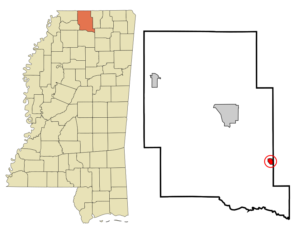Locator map of Potts Camp