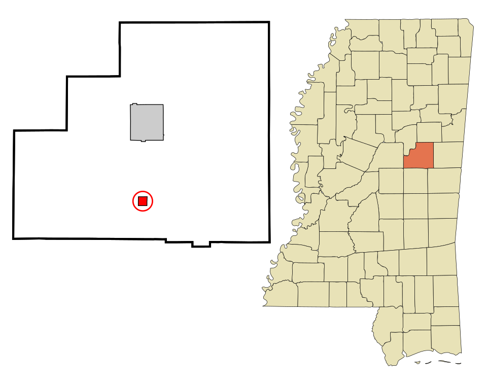 Locator map of Noxapater
