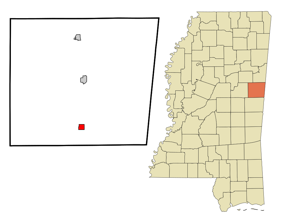 Locator map of Shuqualak