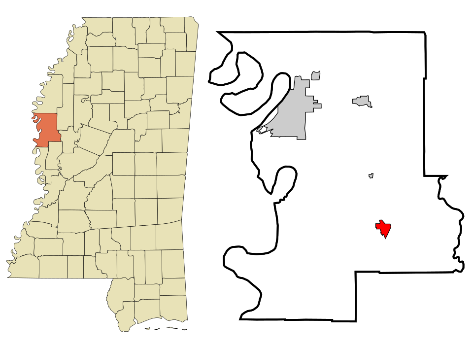 Locator map of Hollandale