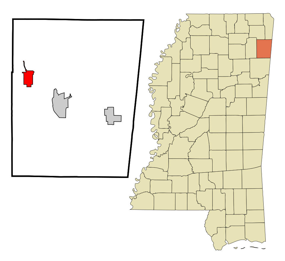 Locator map of Mantachie