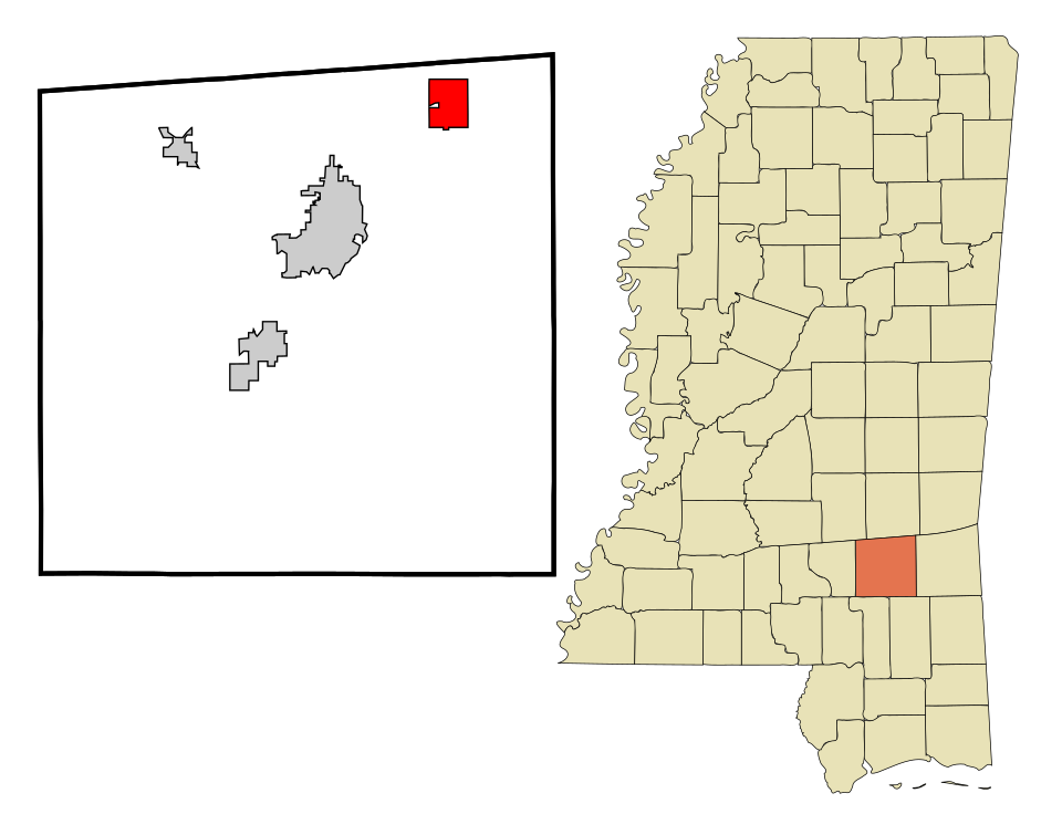 Locator map of Sandersville