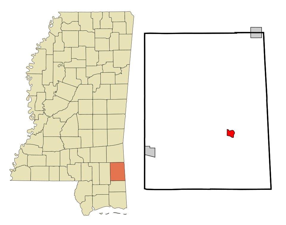 Locator map of Leakesville