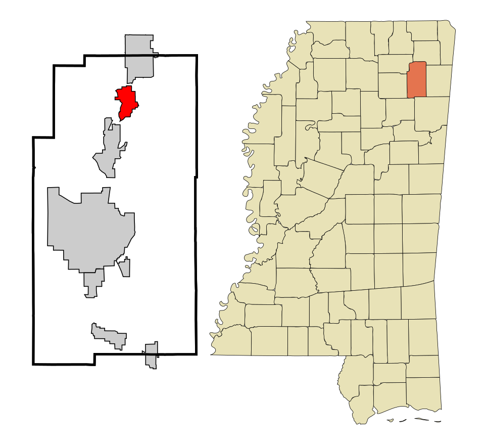 Locator map of Guntown