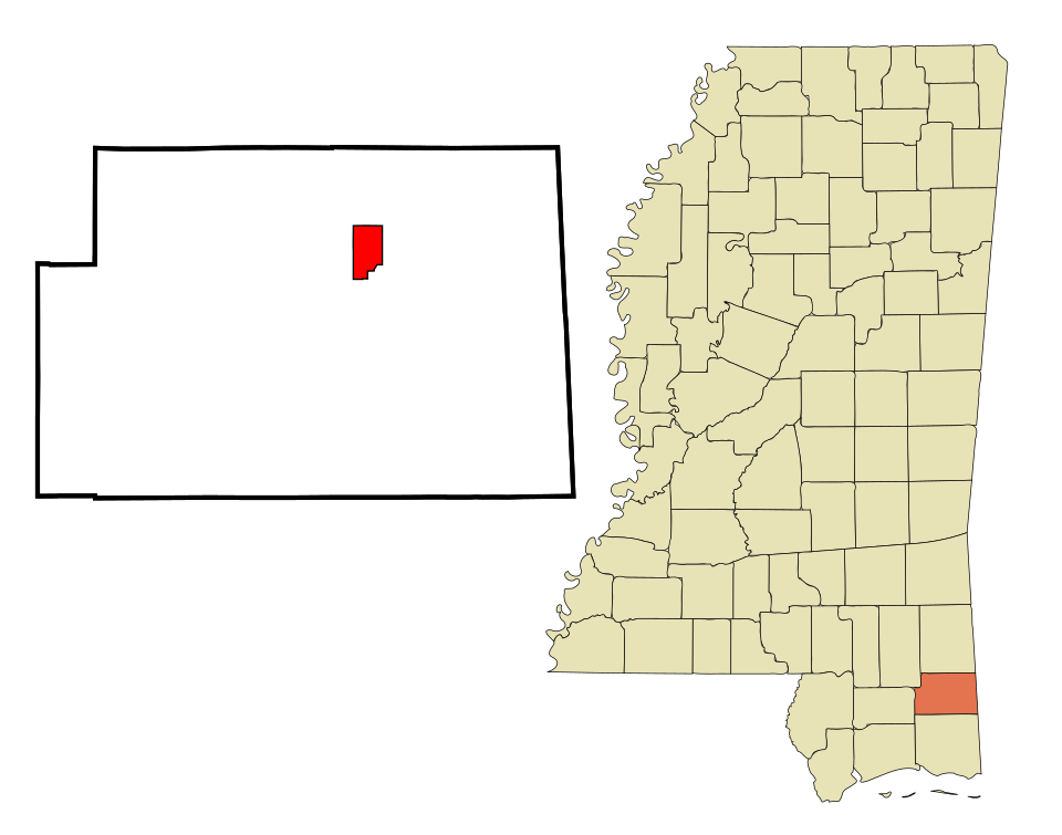 Locator map of Lucedale