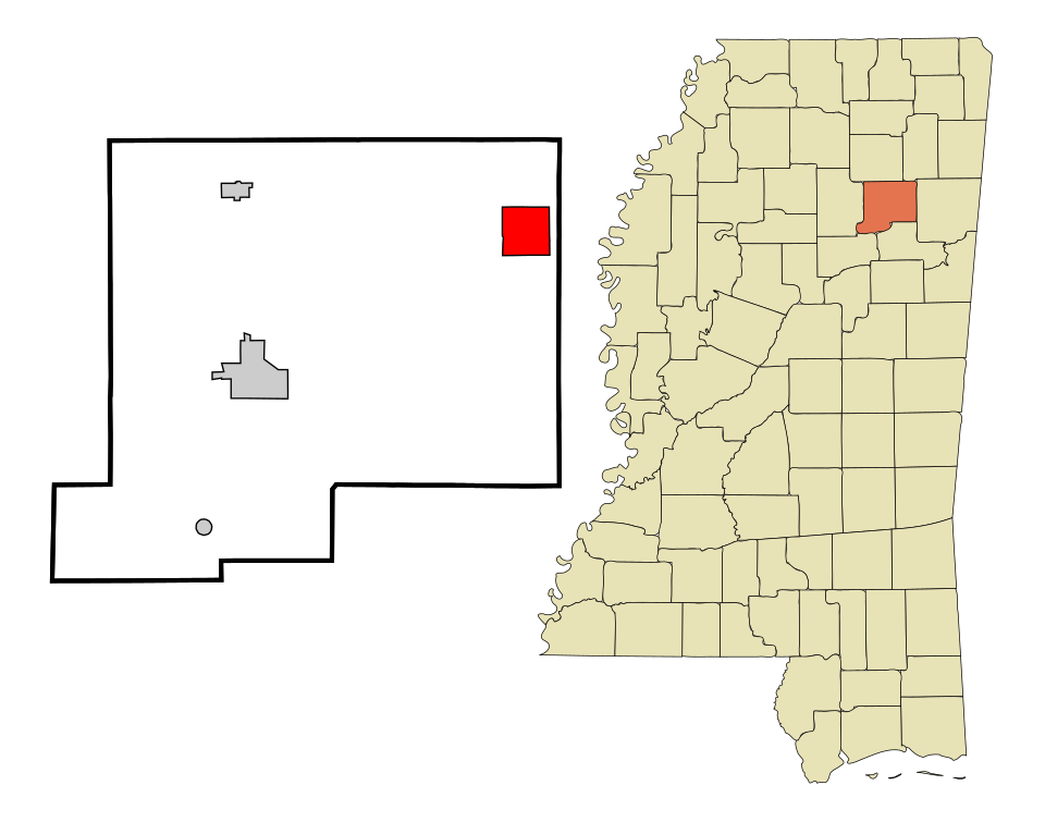 Locator map of Okolona