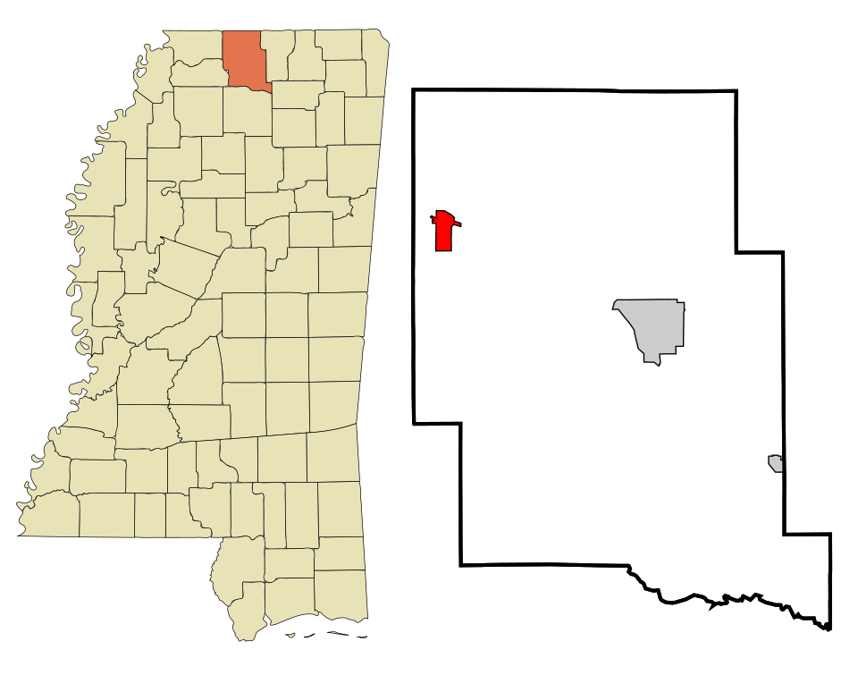 Locator map of Byhalia