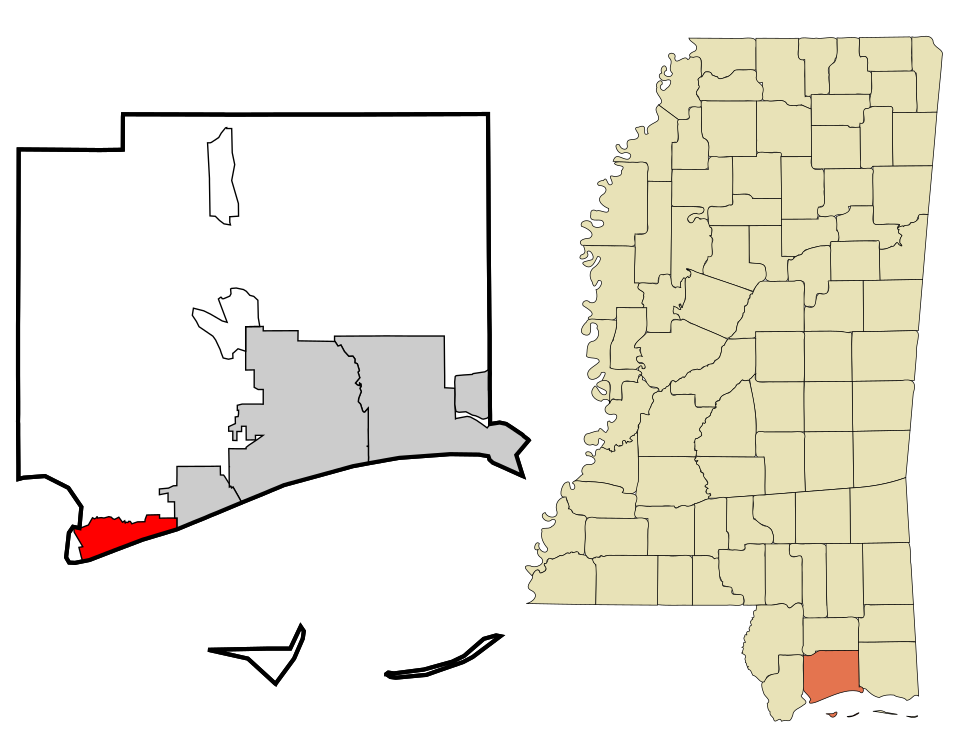 Locator map of Pass Christian