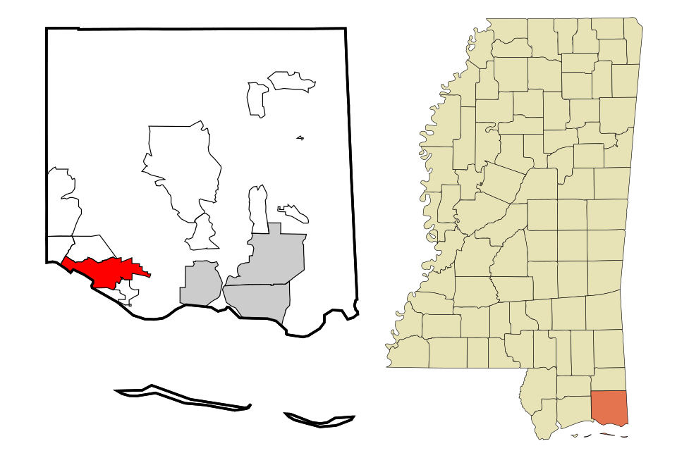 Locator map of Ocean Springs