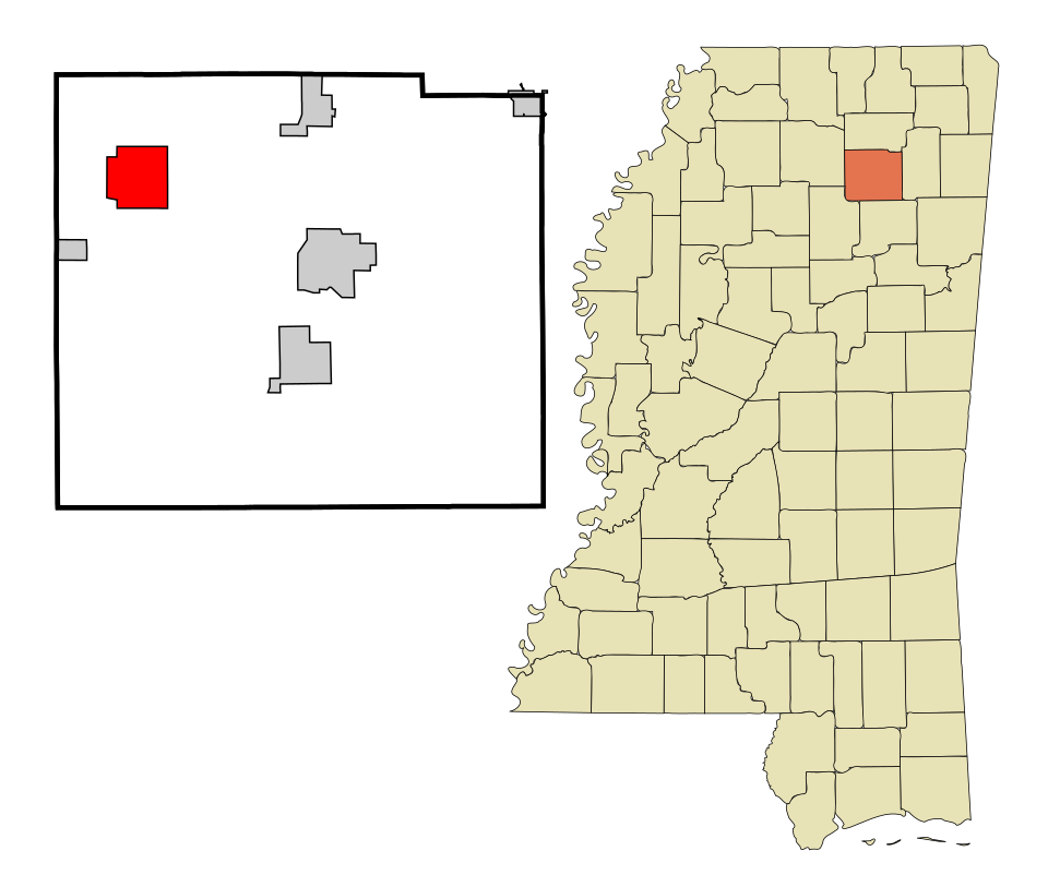 Locator map of Thaxton