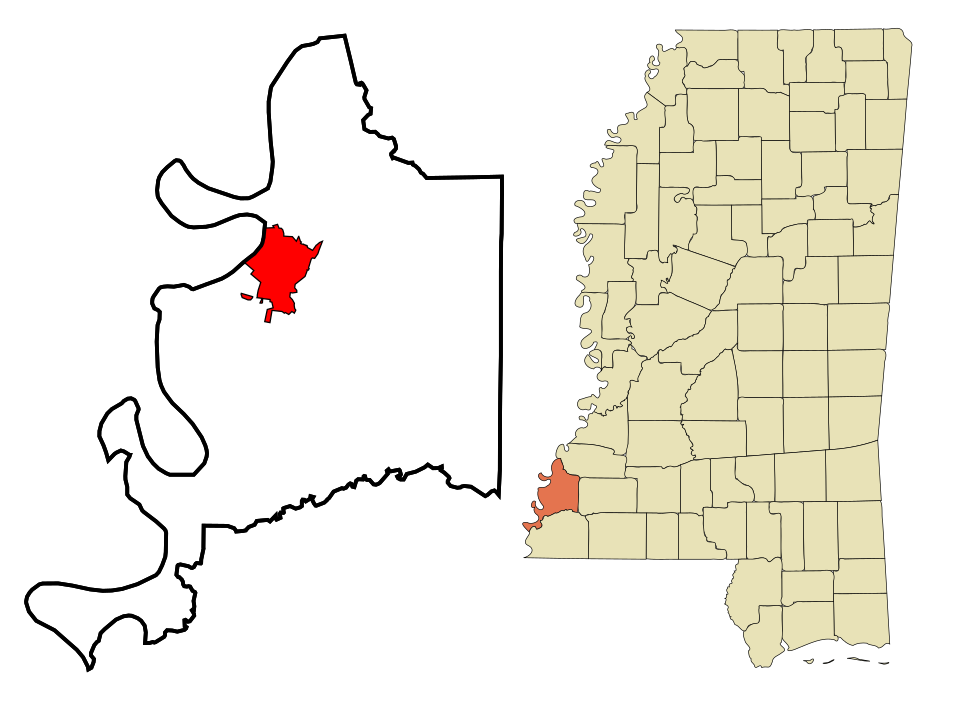 Locator map of Natchez