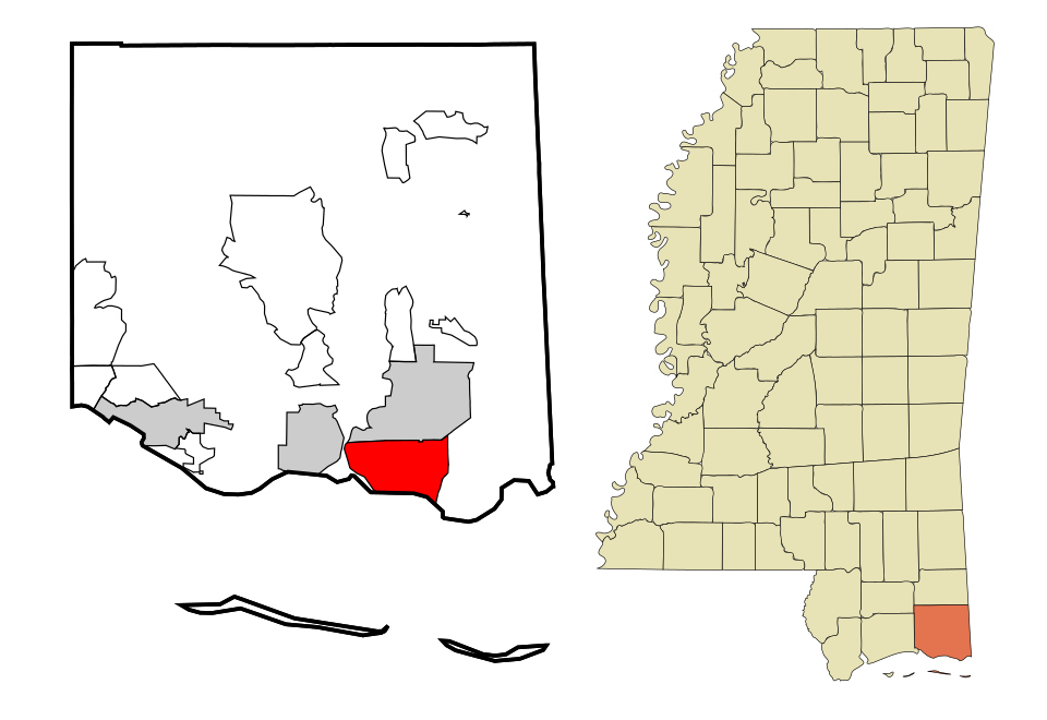 Locator map of Pascagoula
