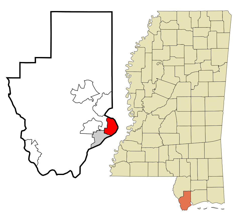 Locator map of Bay St. Louis
