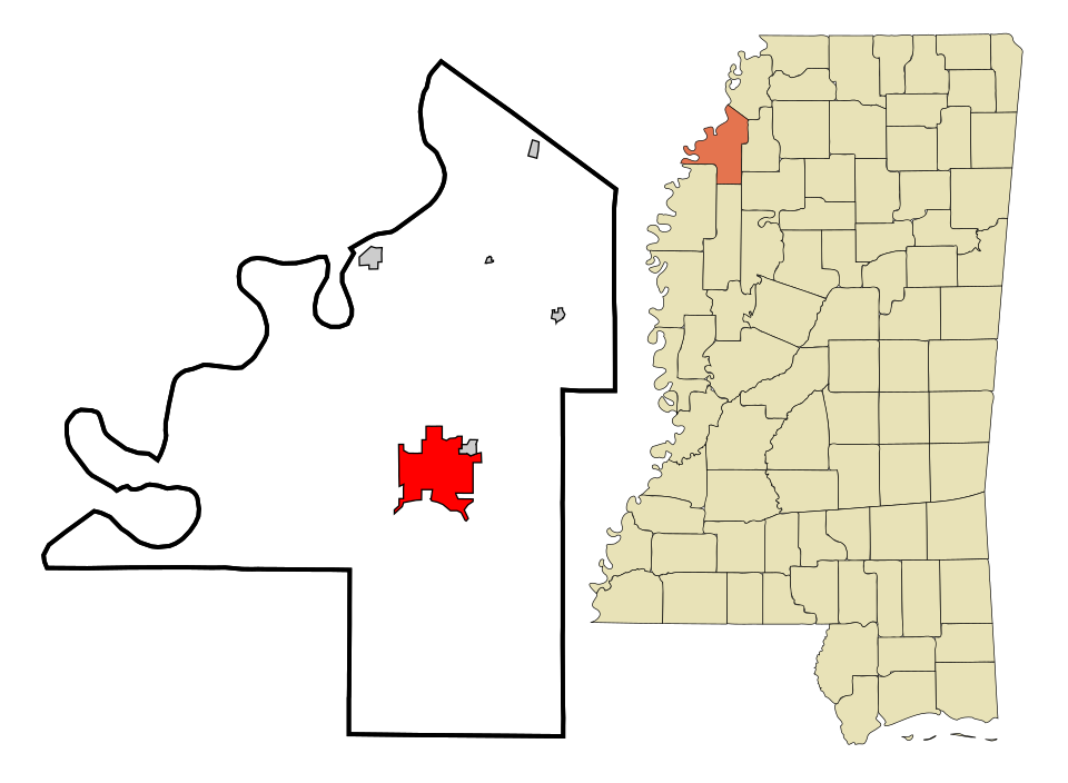Locator map of Clarksdale