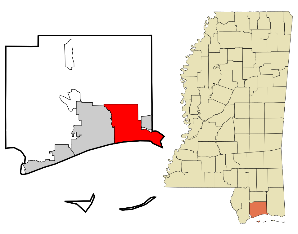 Locator map of Biloxi