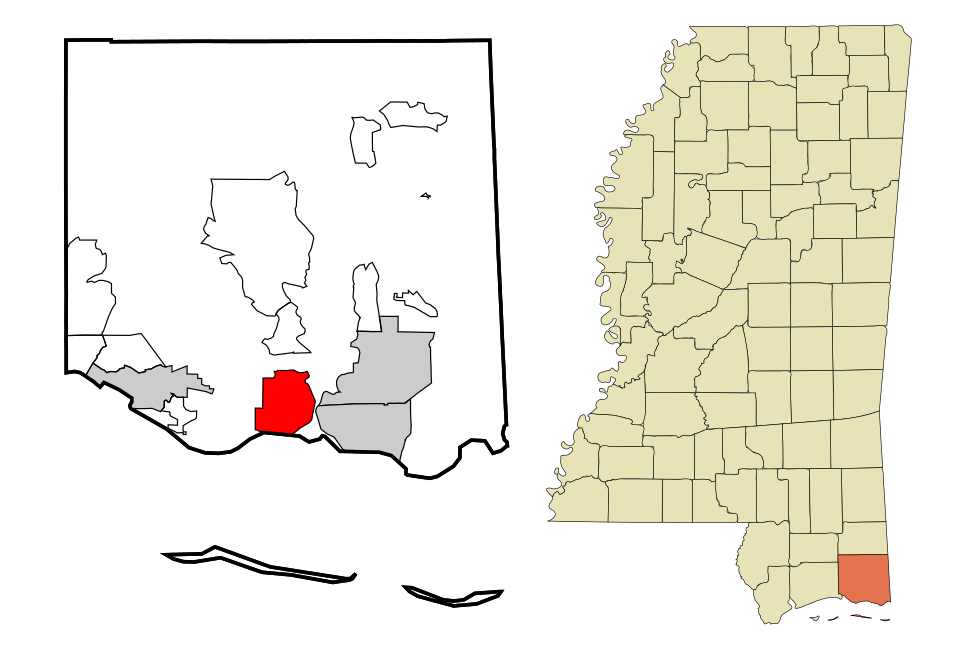 Locator map of Gautier