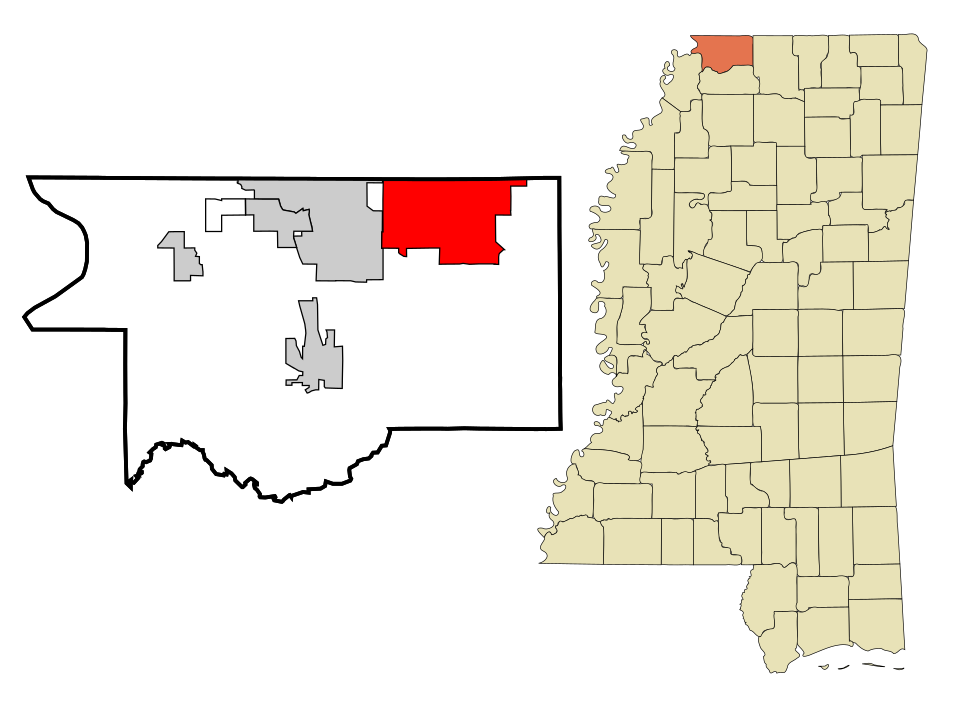 Locator map of Olive Branch